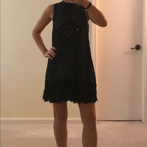 Free People Angel Lace Open Back Shift Dress - S - Picture 4 of 12
